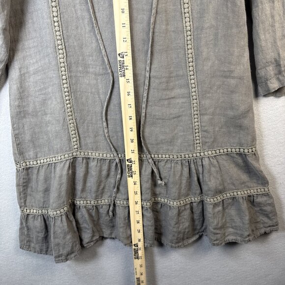 Rosemarine 100% Linen Midi Dress Womens Size‎ M Coastal Lagenlook Made in Italy - Picture 4 of 11